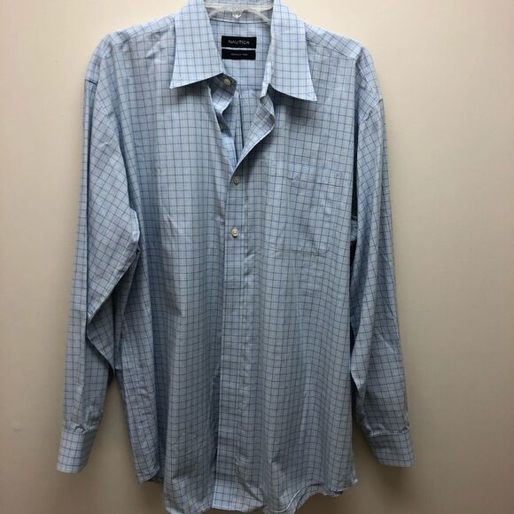 ❄️Nautical Wrinkled Free Men’s Shirt 34/35 - Picture 3 of 7